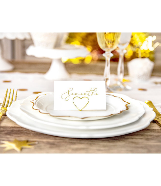 Plaatskaarthouders hartjes - goud - 10 stuks