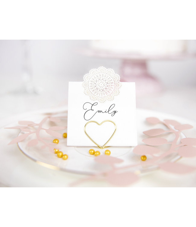 Plaatskaarthouders hartjes - goud - 10 stuks