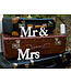 PartyDeco Mr & Mrs - Houten decoratie - wit