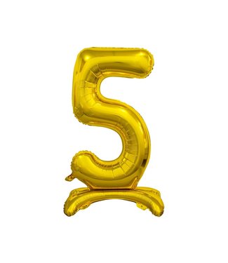 Cijferballon 5 | Goud | Staand | 38 cm