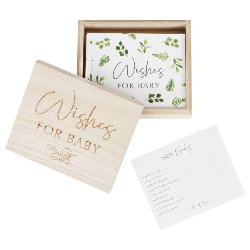 Wishes for baby - Advieskaarten in houten box