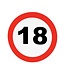 Deurbord verkeersbord XL 18 jaar | 50 cm