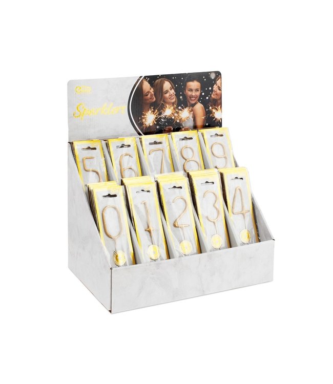 Sterretje cijfer 4 - goud (sterretjes)