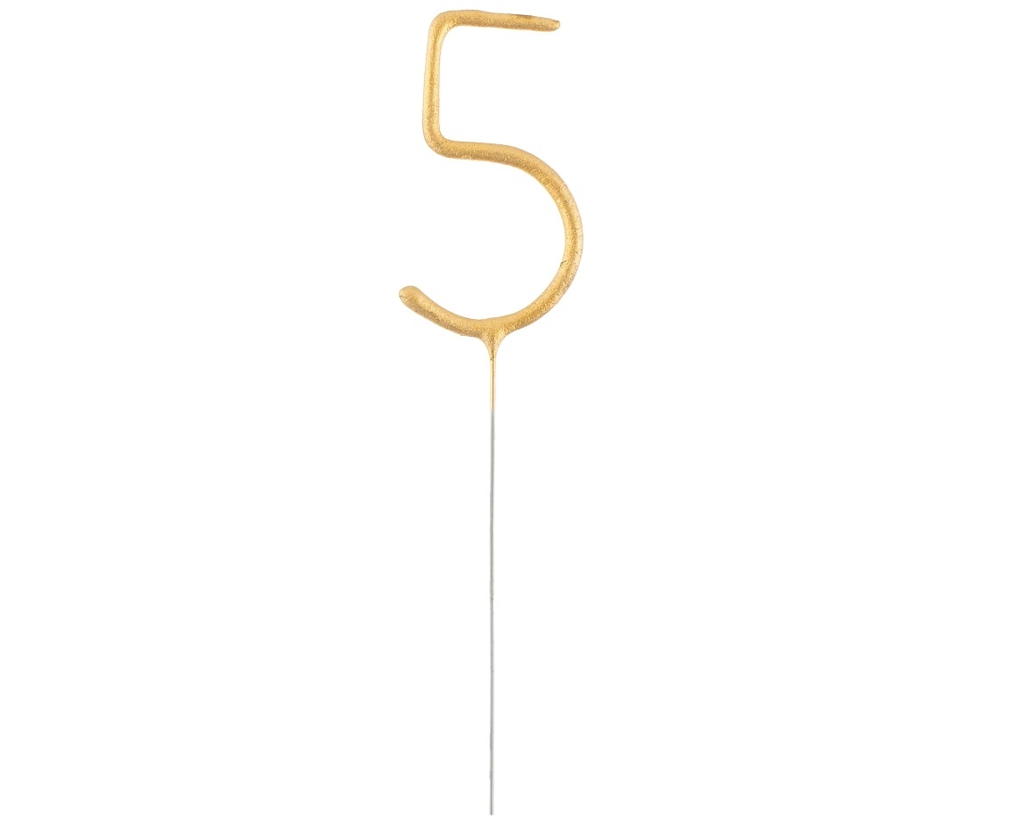 Sterretje cijfer 4 - goud (sterretjes)