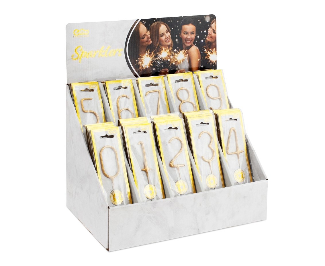 Sterretje cijfer 9 - goud (sterretjes)