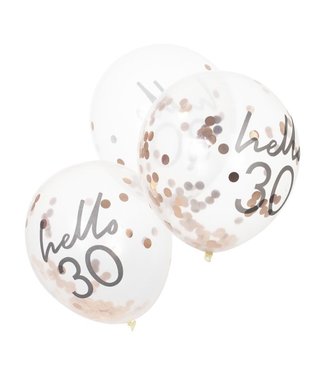 Ginger Ray OUTLET Confettiballonnen 30 jaar | Hello 30 | 5 stuks