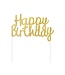Taarttopper Happy Birthday glittergoud | 11 x 14 cm