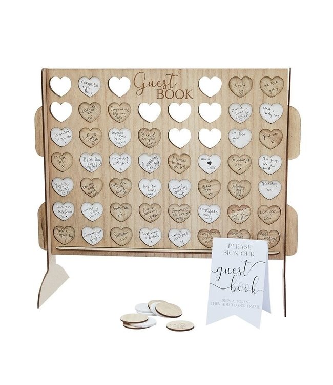 Gastenboek houten hart frame game