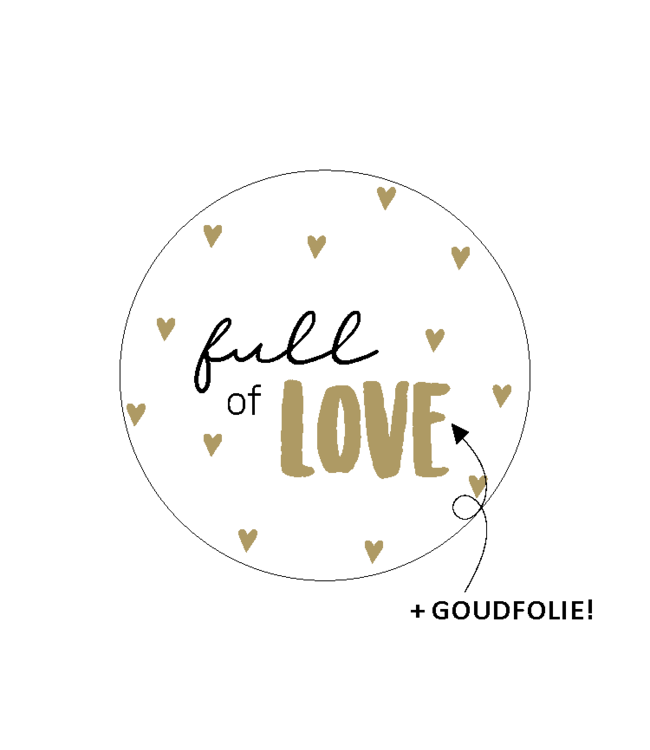 Feestdeco stickers Stickers - Full of love - zakje 20 stuks