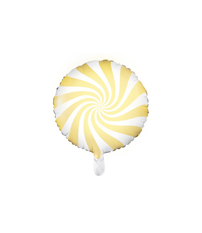 PartyDeco Folieballon candy - lichtgeel - 35 cm