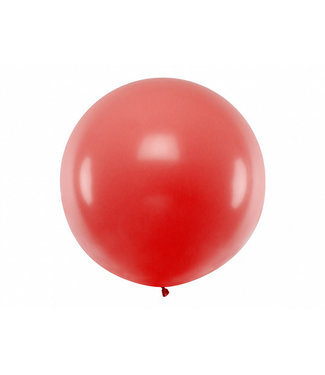 PartyDeco Reuzeballon Pastel Rood | 1 meter