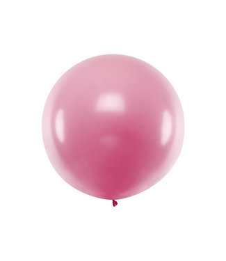 PartyDeco Reuzeballon  metallic licht roze 100 cm xl