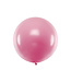 PartyDeco Reuzeballon  metallic licht roze 100 cm xl