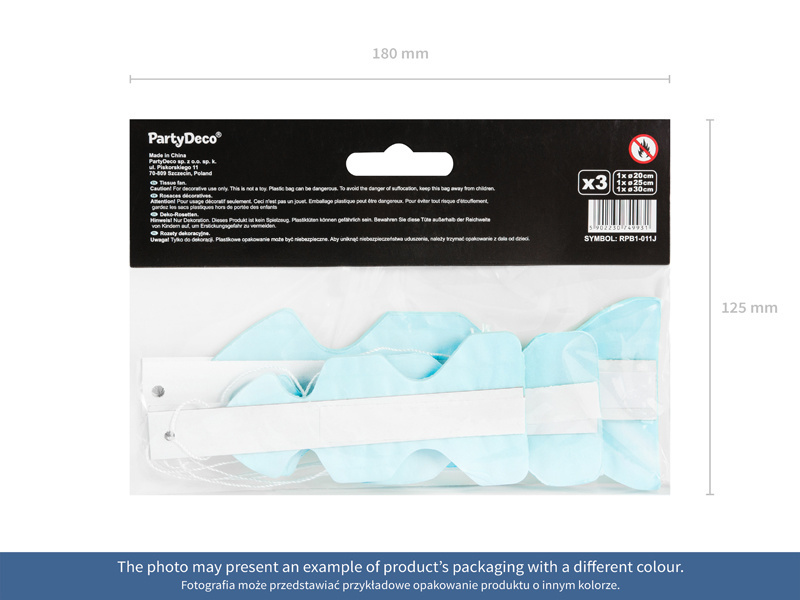 Papieren Waaiers mint groen Set 20-30cm 3 delig