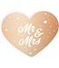 Deurbord Mr & Mrs | Rosegouden hart | 55x45cm