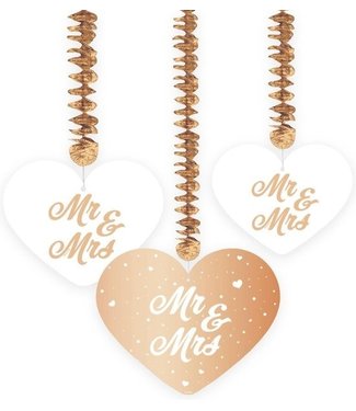 Folat Bruiloft Rosé Goud Hangdecoratie - 3 stuks