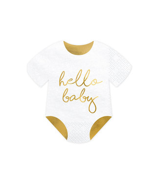 PartyDeco Servetten rompertje Hello Baby | 20 stuks