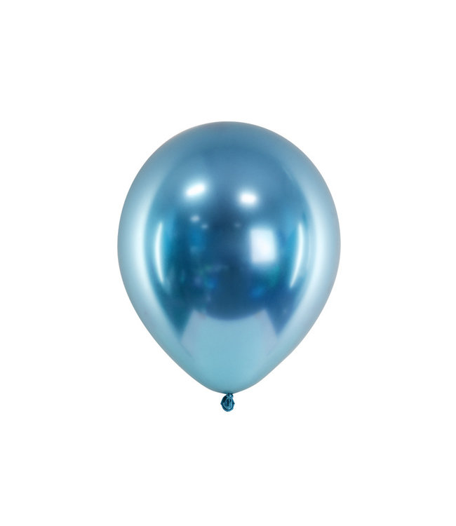 Ballonnen chrome blauw - zakje 5 stuks