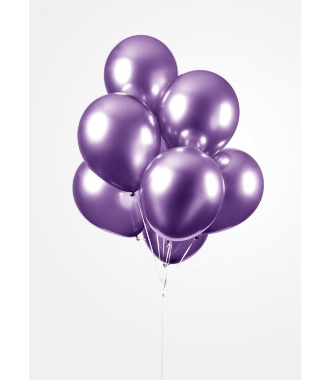 Ballonnen Chrome paars - zakje 5 stuks