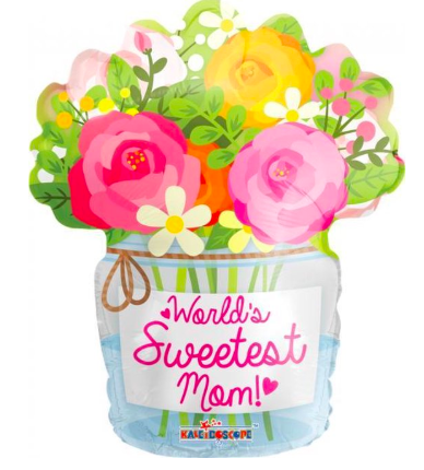 Folieballon - World's Sweetest Mom - 45 cm