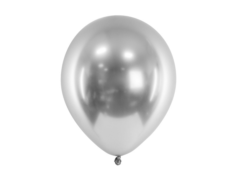 Ballonnen CHROME zilver - 5 stuks