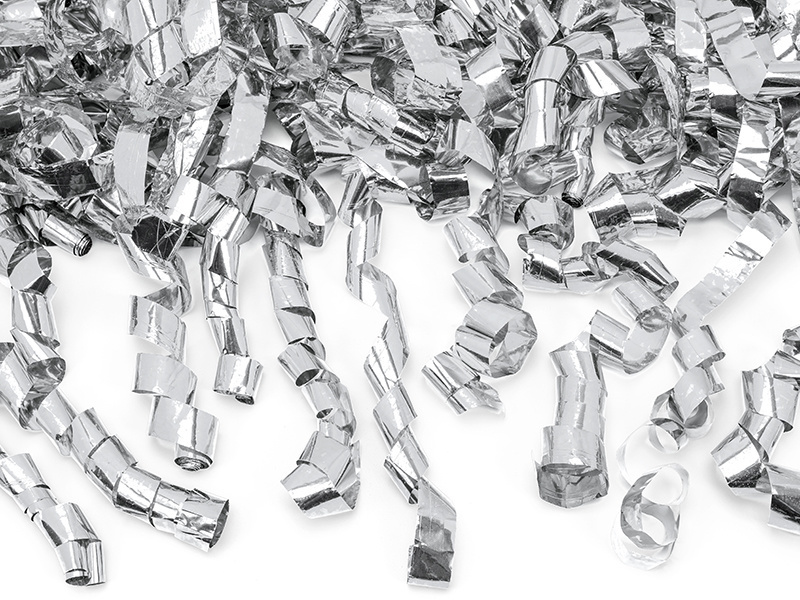 Confetti Kanon met zilveren slierten - 80 centimeter