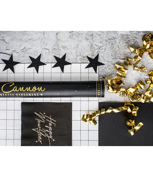 Confettikanon XXL  gouden slierten - 80 cm - Streamers