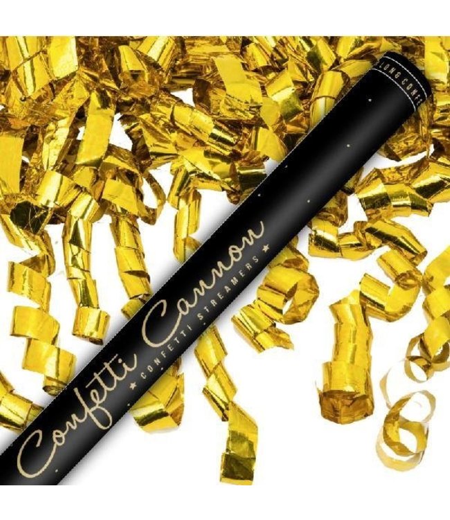 Confettikanon gouden slierten | 40 cm streamers