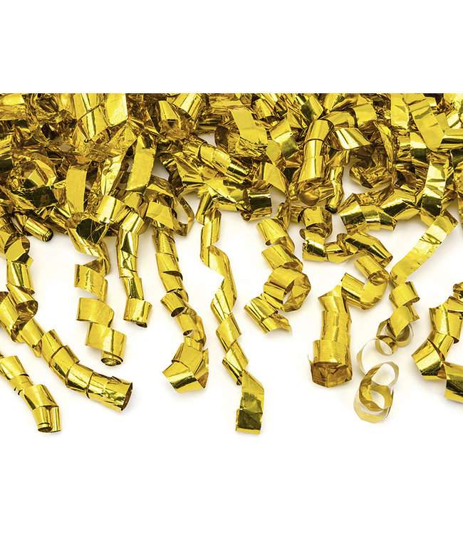 Confettikanon gouden slierten | 40 cm streamers