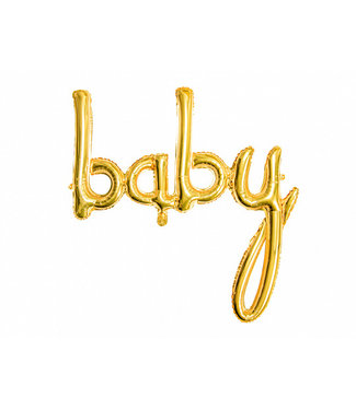 PartyDeco Baby folieballon goud | 75 x 75 cm
