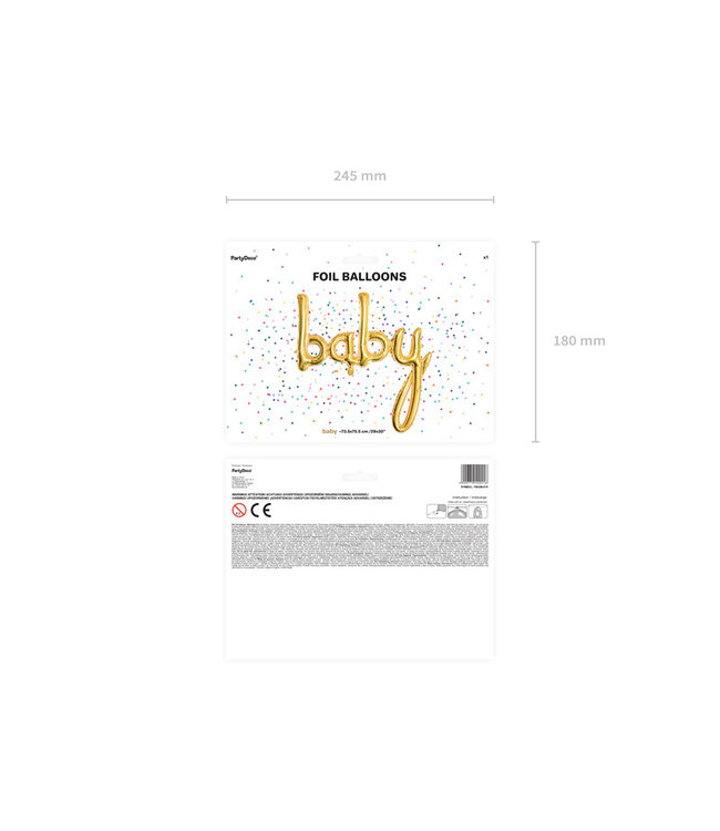 Baby folieballon goud | 75 x 75 cm