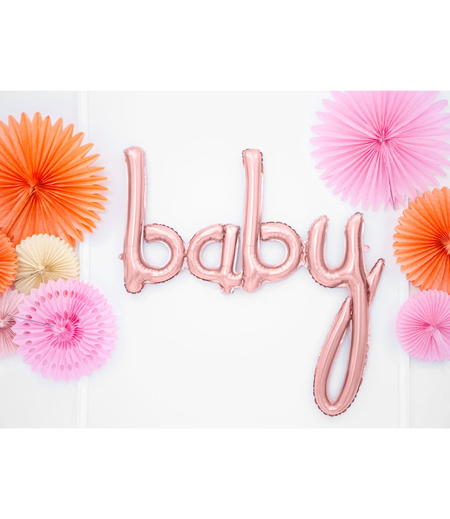 Baby folieballon rose goud | 75x75 cm
