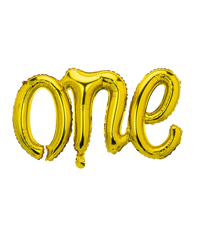 PartyDeco One folieballon goud - 66x37cm
