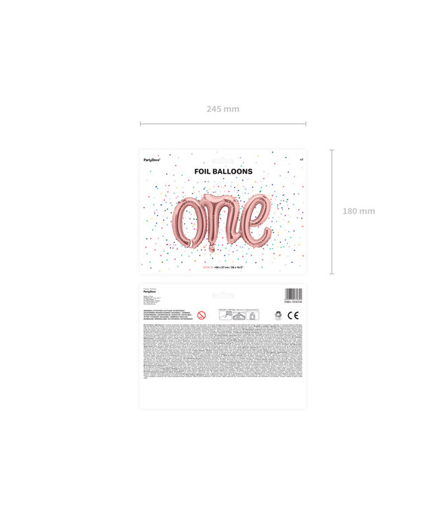 One folieballon rose goud - 66x37cm