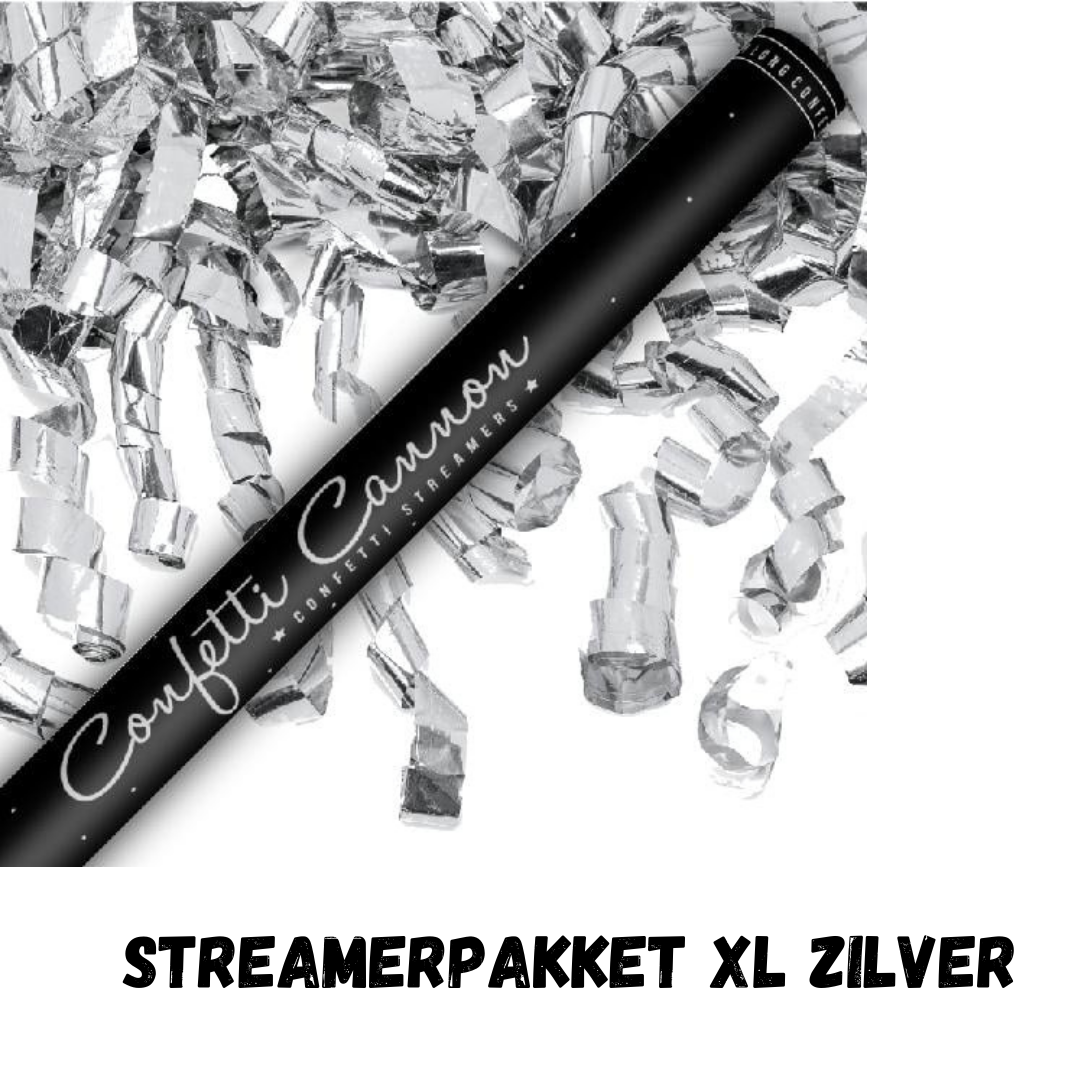 Alternatief vuurwerkpakket - Streamerpakket XL zilver