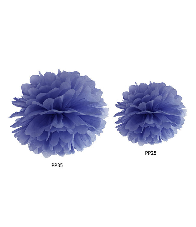 Pompom navy blauw 25cm