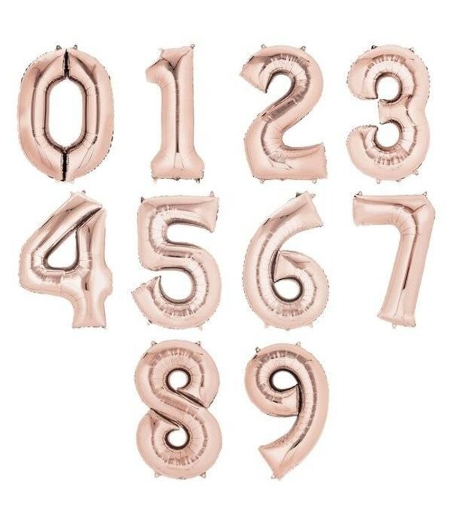 Cijferballon 6 Rose gold - 86 cm