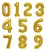 Cijferballon 3 goud | 86 cm