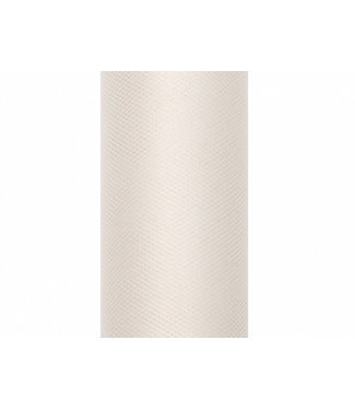 PartyDeco Tule op rol 8 cm x 20 meter ivoor