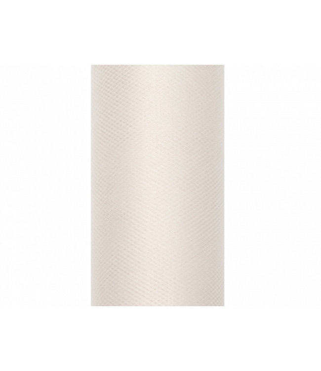 PartyDeco Tule ivoor / creme op rol | 8 cm x 20 meter