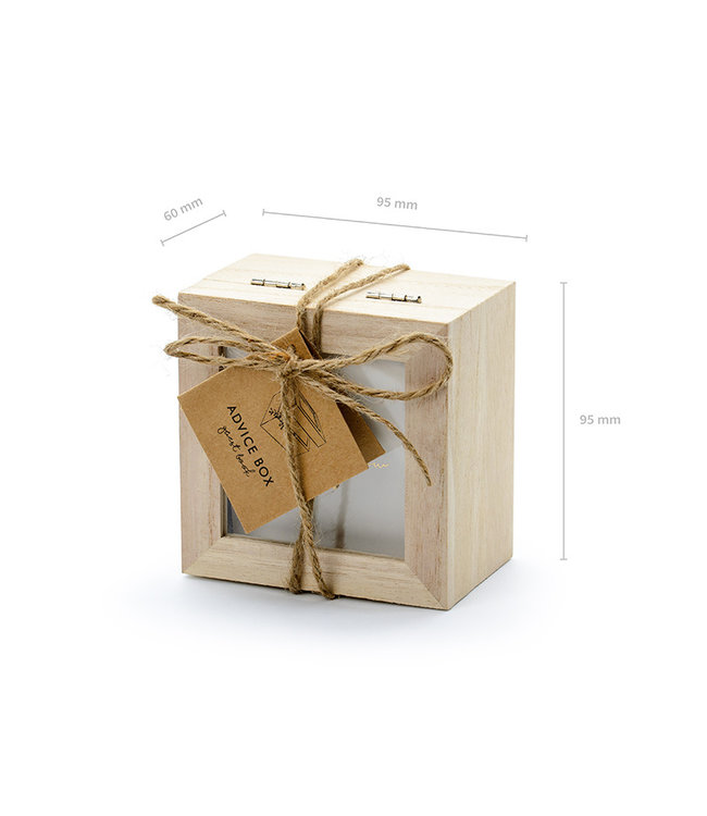 Gastenboek - advieskaartjes in houten doosje - 100 stuks