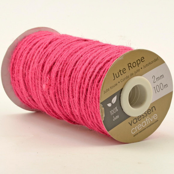 Jute touw | 100 meter | 2 mm breed roze
