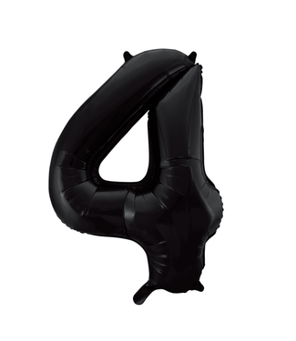 Globos OUTLET Cijferballon 4 zwart - 86 cm