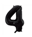 Cijferballon 4 zwart - 86 cm