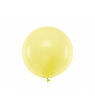 PartyDeco Reuzeballon pastel lichtgeel - 60 centimeter