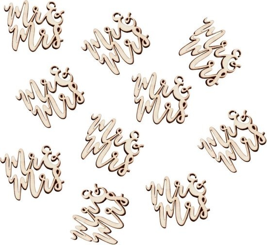 Confetti Hout - MR & MRS (15 stuks)