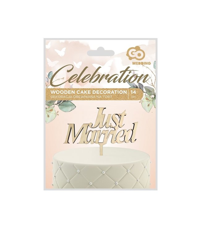 Taarttopper -  Just Married - hout