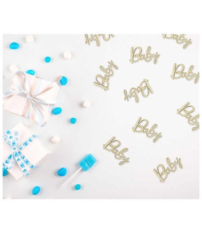 Houten confetti - Baby - 18 stuks