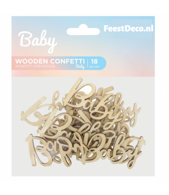Houten confetti - Baby - 18 stuks