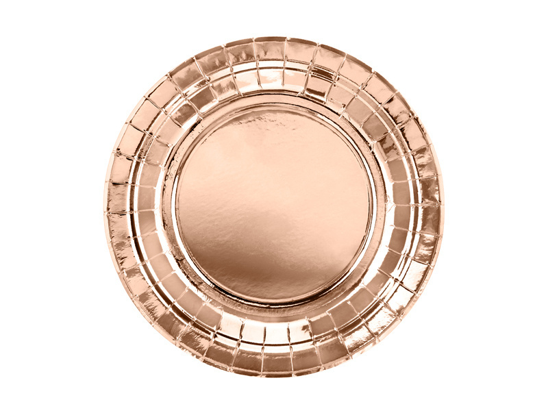 Rosé Gouden Bordjes - 18cm - 6 stuks